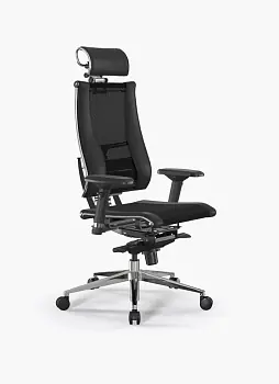 Кресло Метта Y 3D Elastic B2-14D/1015404 (сетка TS YM93 черная/экокожа Infinity Easy Clean черная)