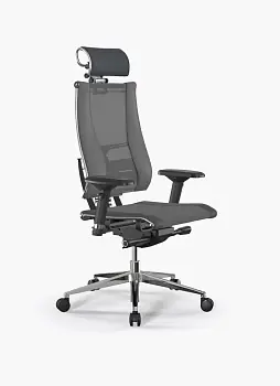 Кресло Метта Y 3D Elastic B2-14D/0995404 (сетка TS YM93 серая/экокожа Infinity Easy Clean серая)