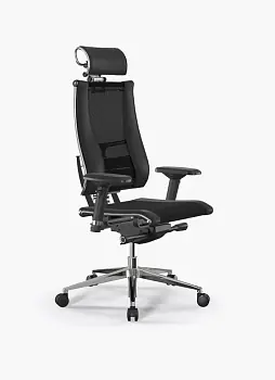 Кресло Метта Y 3D Elastic B2-14D/0015404 (сетка TS YM93 черная/экокожа Infinity Easy Clean черная)